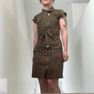 Marc Jacobs Army Green Military Style Short Sleeve Dress Size 4